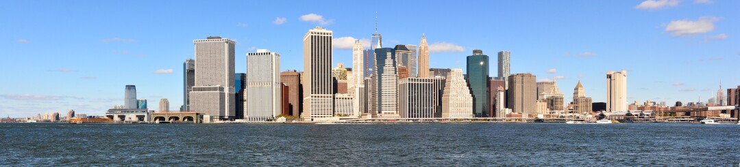 A panorama of the Manhattan skyline