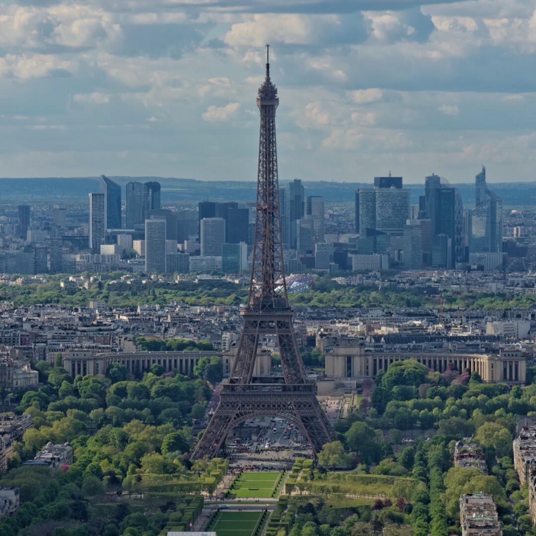 The Eiffel Tower seen from the top of La Tour Montparnasse